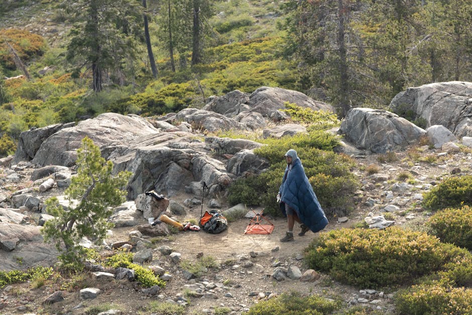 Adventurer in remote area